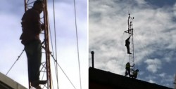 Hombre amenaza con saltar desde una antena en la CDMX