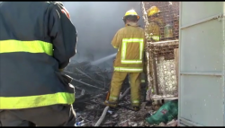 Incendio en patio de vivienda de la colonia Juárez