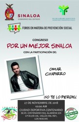 Invita SESESP a foros de Prevención Social, participará Omar Chaparro