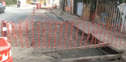 Avanzan trabajos de reparación por fractura de linea de agua
