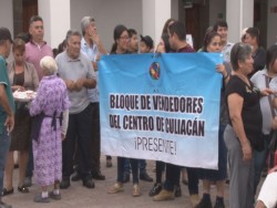 Protestan vendedores retirados del primer cuadro de Culiacán