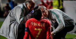 Cristiano Ronaldo se lesiona y es sustituido