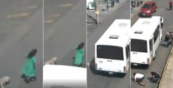 VIDEO: Captan el momento exacto en que microbús atropella a una mujer