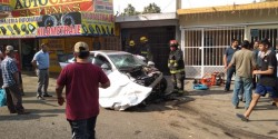 Accidente en Infonavit Humaya, cuatro heridos
