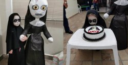 ¡Cumpleaños terrorífico! niña de 3 años hace su fiesta de "La Monja"