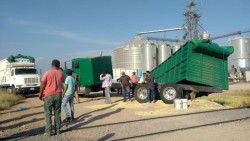 Tren choca con camión de carga