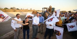 Dan banderazo de inicio de obras de revestimiento y ampliación del dren Bacurimí