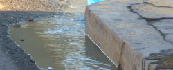 Brotan aguas negras de alcantarillas en el Centro de Mazatlán