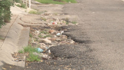 Calle Cáucaso afectada por las lluvias