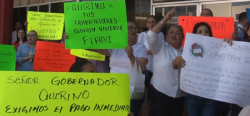 Trabajadores de STASE se manifiestan en la Unidad Administrativa de Mazatlán