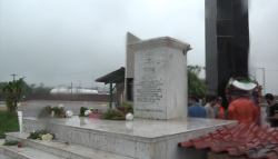 Derriba 'Narda' a la Virgen de La Puntilla en Mazatlán