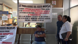 Trabajan bajo protesta sindizalizados del ISSSTE