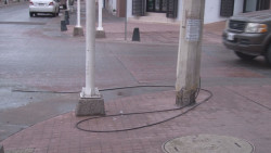 Cables tirados en el centro de Culiacán