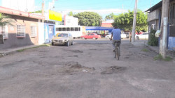Calle Matías Lazcano en mal estado
