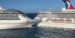 VIDEO: Dos cruceros colisionan en Cozumel
