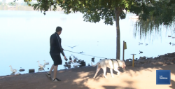 Pese al frío, cajemenses se ejercitan en la Laguna del Náinari