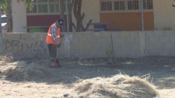 Limpian área verde en Villa Bonita