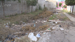 En pésima situación calle Estocolmo en Lomas del Sol