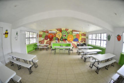 Estrenan comedor escolar en kinder de la Flores Magón