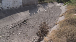 Arroyo con mucho arrastre de  tierra y hasta un pino quemado