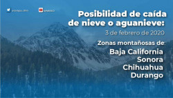 Alta probabilidad de nevada en Durango