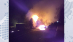Se incendia camión que transportaba tomate