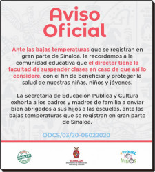 Sepyc deja a consideración de directores suspensión de clases