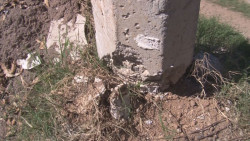 Poste dañado por choque en Cañadas