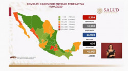 México registra 406 fallecimientos por Covid-19 y 5,399 infectados hasta hoy martes 14 de abril