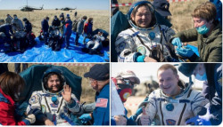 Después de más de 200 días en el espacio, astronautas se encuentran con un mundo diferente al que conocían