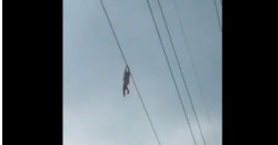 Impresionante video: niña cuelga a 15 metros de altura por agarrar cable de luz