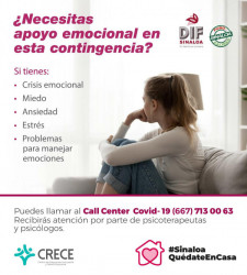 DIF Sinaloa ofrece apoyo emocional vía telefónica