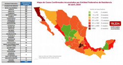 En México hasta el día de hoy se han confirmado 19,224 casos y 1,859 defunciones por COVID-19.