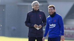 Setién asegura que Messi se queda en Barcelona