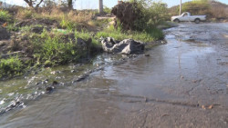 Sigue con agua la calle Bernardo de Balbuena