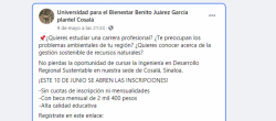 Universidad para el Bienestar plantel Cosalá abrirá inscripciones en junio