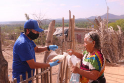 Entregan apoyos alimenticios en comunidad “El Cerro”, Rosario.