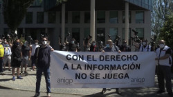 Reporteros deportivos españoles protestan en LaLiga