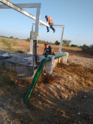 Avanzan trabajos en el cárcamo de rebombeo de laguna de oxidación en La Concha.