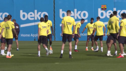 Dos dísa sin entrenar de Messi con sus compañeros