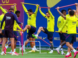 Lionel Messi vuelve a entrenar con Barcelona