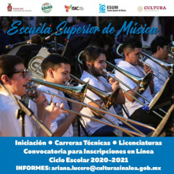 Continúan las inscripciones en línea en la Escuela Superior de Música