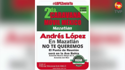 En pleno semáforo rojo anuncian caravana anti AMLO