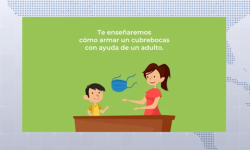 Invitan a niños a protegerse con cubrebocas
