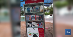 Vandalizan Kiosco de libros de la laguna del Nainari.