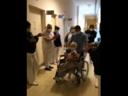 Video: anciana de 101 años vence al Coronavirus y la despiden con aplausos