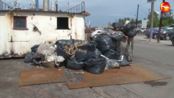 Mucha basura y poco trabajo en el muelle del parque Bonfil