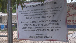 Piden cuota escolar para sanitizar por regreso a clases