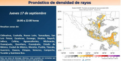 CONAGUA pronostica descargas eléctricas y tormentas para Sinaloa esta tarde-noche