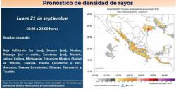 CONAGUA pronostica descargas eléctricas y lluvias para todo Sinaloa y el sur de Sonora